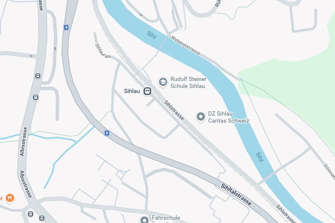 Lageplan: Rudolf Steiner Schule Sihlau an der Sihlstrasse 23 in Adliswil – öffnet Google Maps